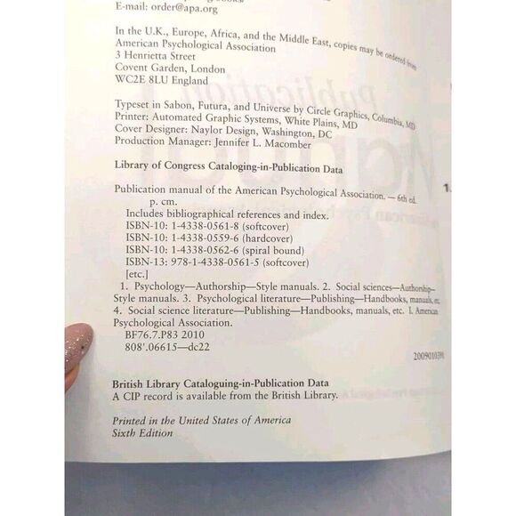 Nursing Book Publication Manual of the American Psychological Association Book - Picture 6 of 12